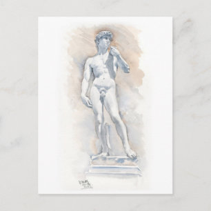 Fine Art Postcard - David skulpture av Michelangel Vykort