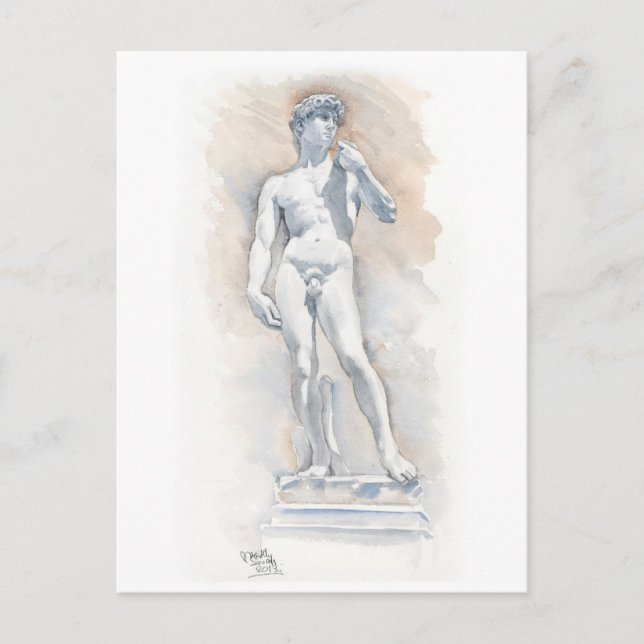 Fine Art Postcard - David skulpture av Michelangel Vykort (Framsida)