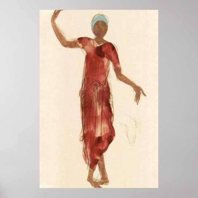 Fine Art ~ Rodin's Kambodja Dancer c1906 Poster (Framsidan)