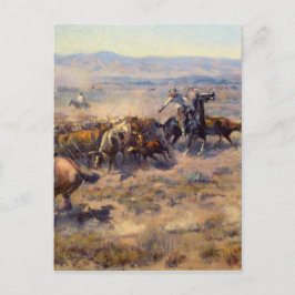 Fine Art Roundup av Charles Marion Russell Vykort