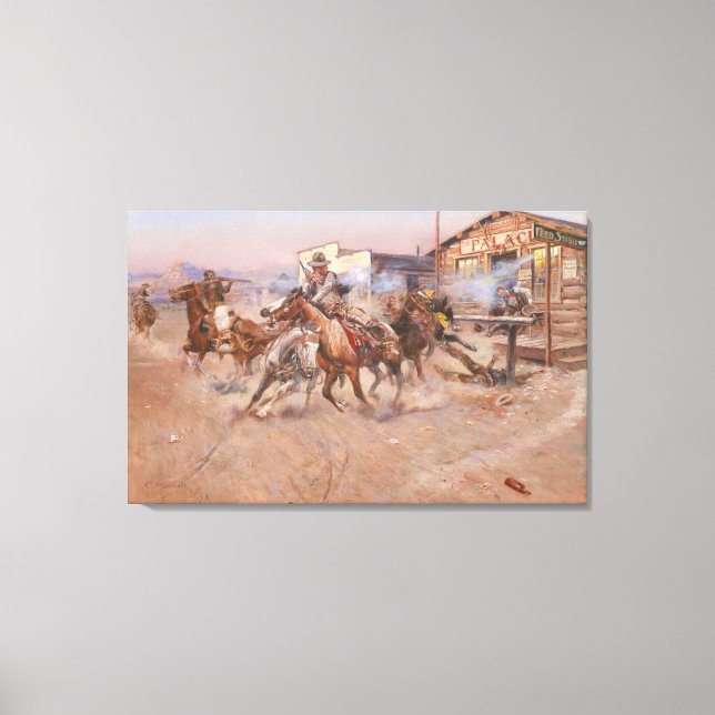 Fine Art Smoke av 45 från Charles Marion Russell Canvastryck (Framsida)