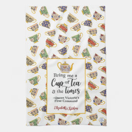 Fine Art Tekopp Mönster Queen Victoria Tea Party Kökshandduk
