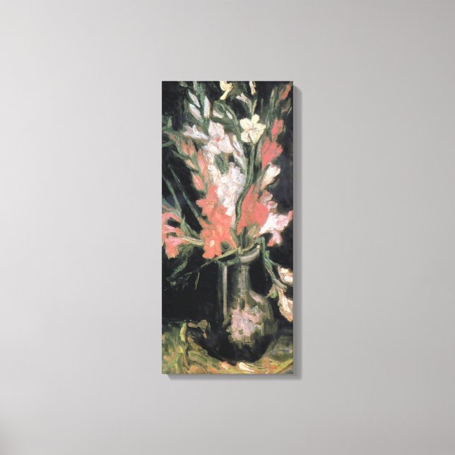 Fine Art Vas med Red Gladioli av Van Gogh Canvastryck (Framsida)