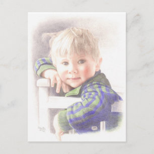 Fine Art-vykort - Little MisChief, färg-pennan Vykort