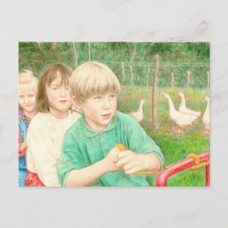 Fine Art-vykort - Uppspelningstid, färg-penna Vykort