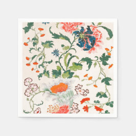 Fine Chinese silk flower design mid 18th century Pappersservett