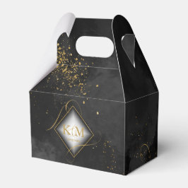 Fine Lines Gold Abstrakt Bröllop V3 Blk/Gld ID867 Presentaskar