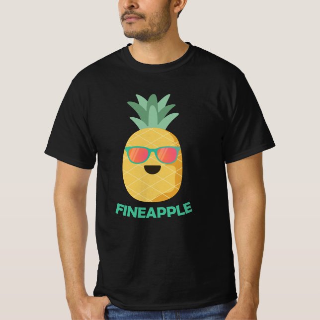 Fineapple Pineapple Funny Pun Summer Fruit T Shirt (Framsida)