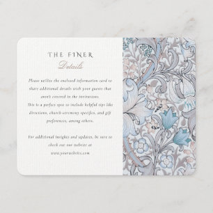 Finer-informationskortet Lilies William Morris Tilläggskort