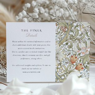 Finer-informationskortet Lilies William Morris Tilläggskort