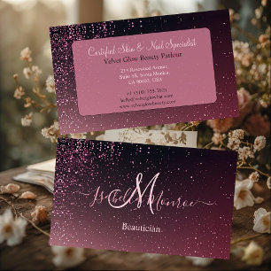 Finess Pink Glitter Skönhetsspecialist Hud Nagel S Visitkort
