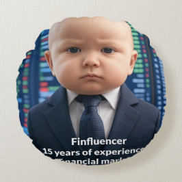 Finfluencer Baby - 15 år av ekonomisk visdom Rund Kudde