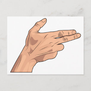 Finger Gun Pistol Shooting Hand Sign Gesture Vykort