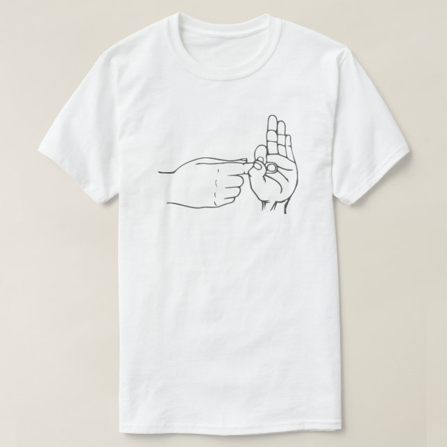 Finger Hål Gesture Naughty Sign Language Tee (Design framsida)