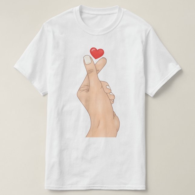 Finger Heart Hand T Shirt (Design framsida)
