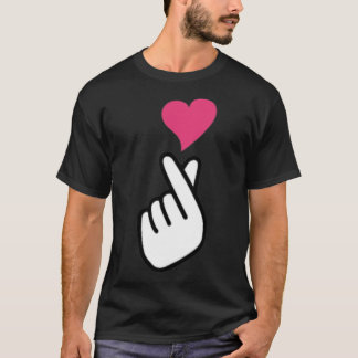 Finger Heart Korea Hand Symbol KPOP Kärlek Sarangh T Shirt