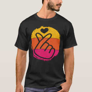 Finger Hearts koreanska K Pop K Drama Kärlek Saran T Shirt