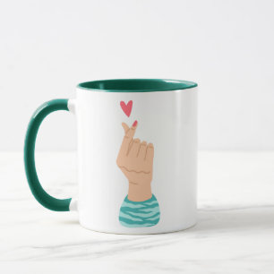 Finger hjärta- mugg