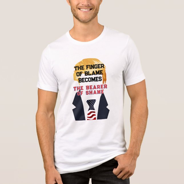 Finger i Blame Trump T-Shirt (Framsida)