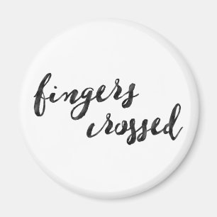 Finger korsad typografi magnet