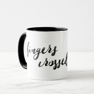 Finger korsad typografi mugg