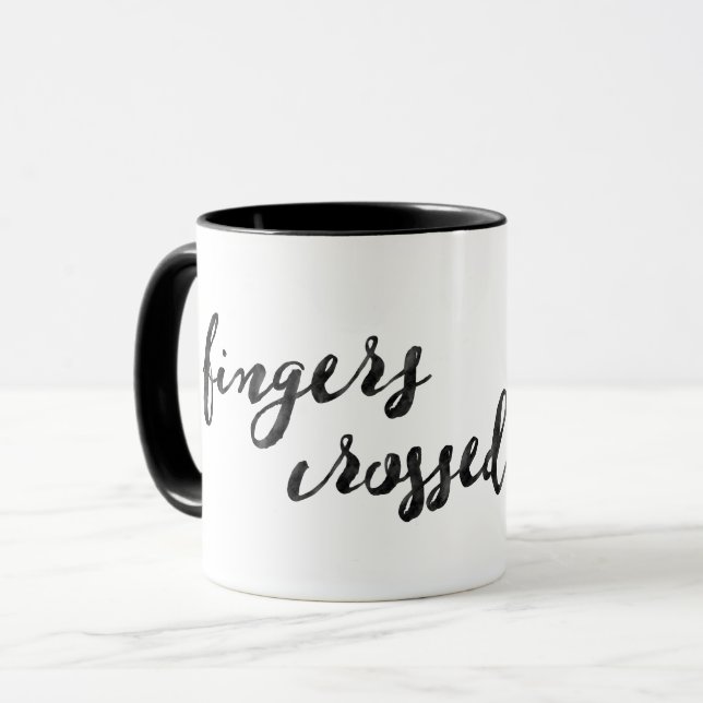 Finger korsad typografi mugg (Framsida vänster)
