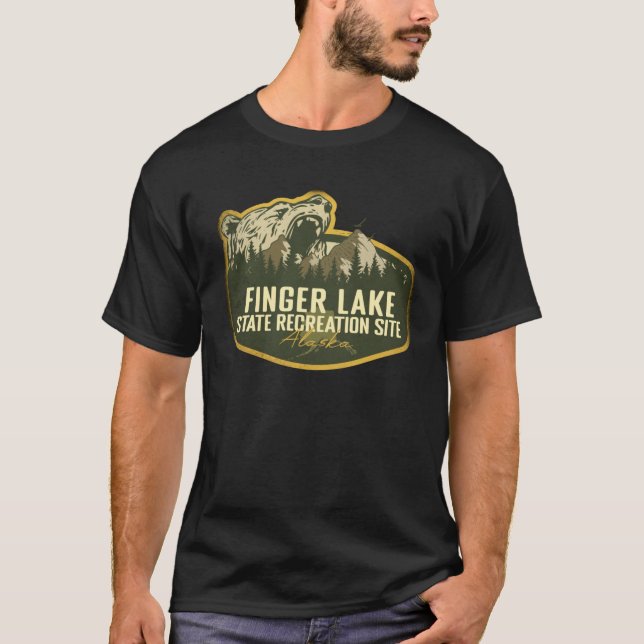 Finger Lake State Recreation Site Alaska Camping R T Shirt (Framsida)