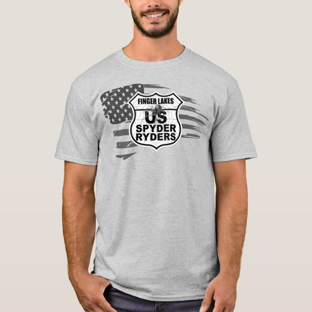 Finger Lakes Kapitel - Tattered Flag svart-vit T Shirt (Framsida)