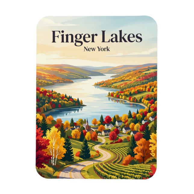 Finger Lakes USA Magnet (Vertikal)