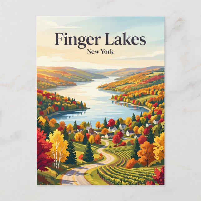 Finger Lakes USA Vykort (Framsida)