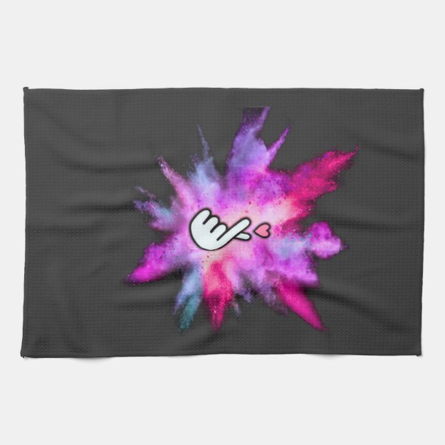 Finger Love Sign Kökshandduk (Horisontell)