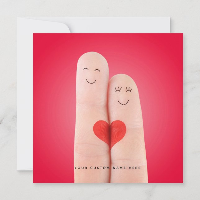 Finger Love - Söt romantisk gratulationskort Julkort (Framsida)