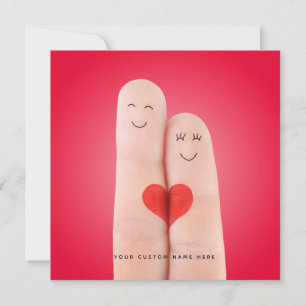Finger Love - Söt romantisk gratulationskort Julkort