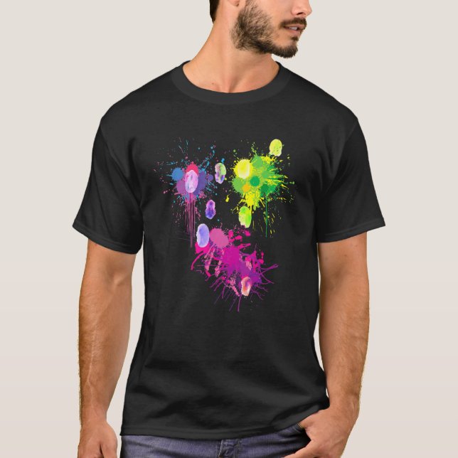 Finger Målar I Färglobs I Konstfärgsfärg T Shirt (Framsida)