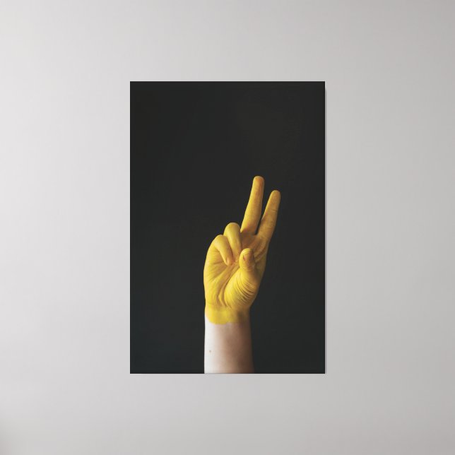 finger målar Premium Wrapped Canvas (glans) (Framsida)