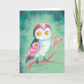 Finger målat Uggla Art Greeting Card Kort