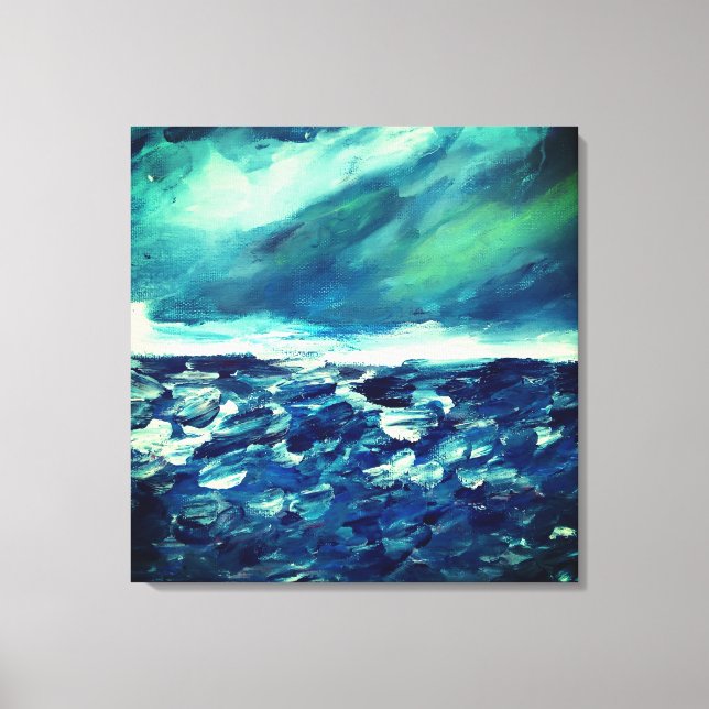 Finger-målning för vinterdagen Abstrakt Canvastryck (Framsida)