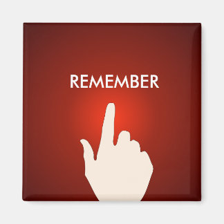 Finger på rödglödande knapp Magnet