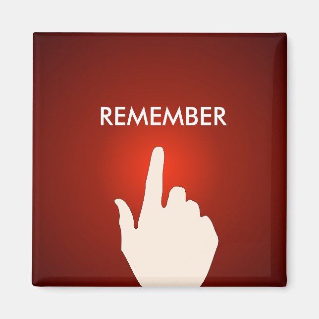 Finger på rödglödande knapp Magnet (Framsidan)