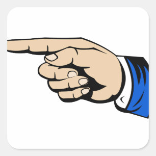 Finger-pekare Fyrkantigt Klistermärke