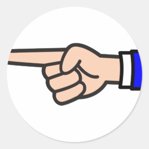 Finger-pekare Runt Klistermärke