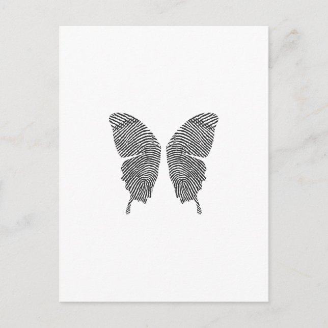 Finger Print Butterfly Vingar Vykort (Framsida)