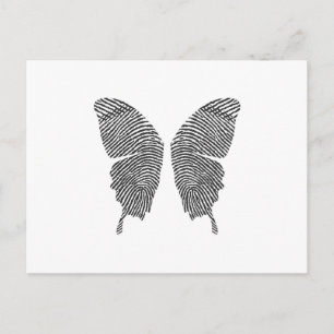 Finger Print Butterfly Vinge Vykort