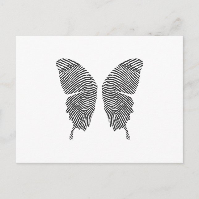 Finger Print Butterfly Vinge Vykort (Framsida)