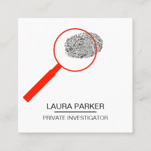 Finger Print Investigator Security Assistent Fyrkantigt Visitkort