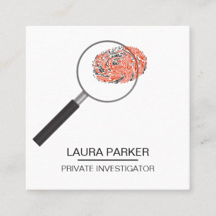 Finger Print Investigator Security Assistent Fyrkantigt Visitkort