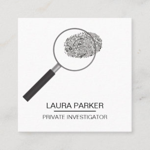 Finger Print Investigator Security Assistent Fyrkantigt Visitkort