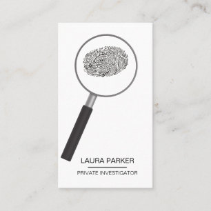 Finger Print Private Investigator Inspektör Visitkort