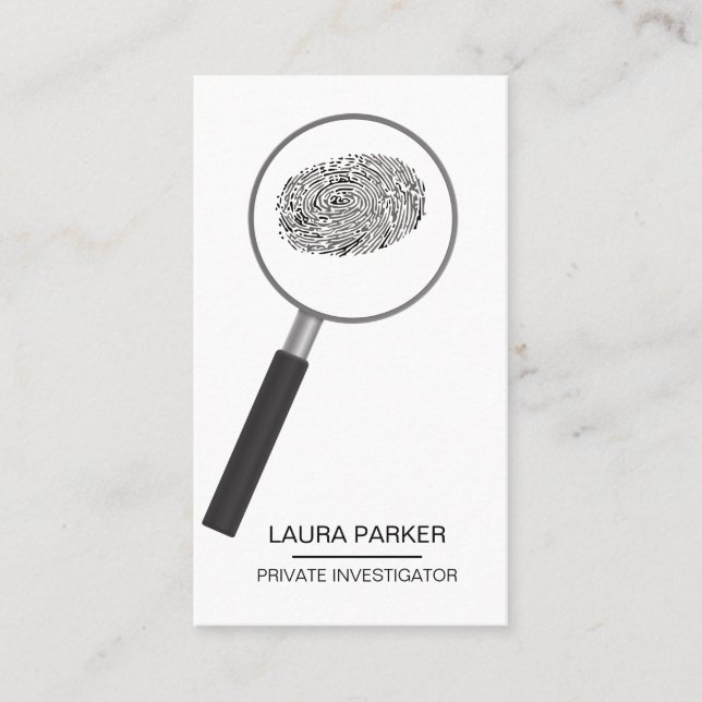 Finger Print Private Investigator Inspektör Visitkort (Framsida)