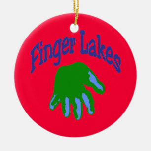 Finger Sjö Tecknad Julgransprydnad Keramik